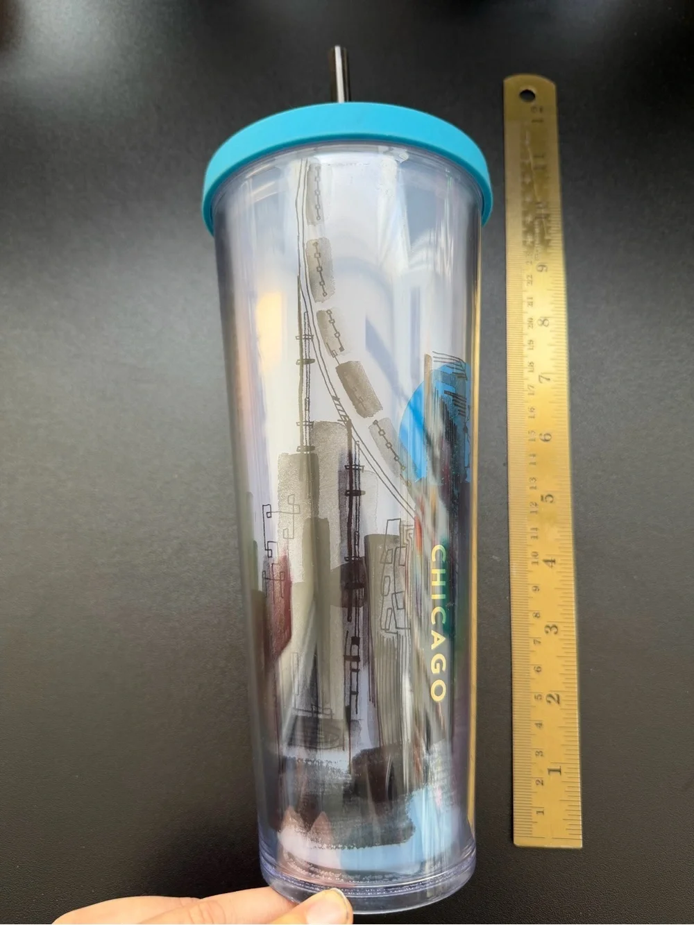 NWOT Starbucks 2014 Chicago Cityscape Rare Cold Cup Acrylic Venti Tumbler 24oz
